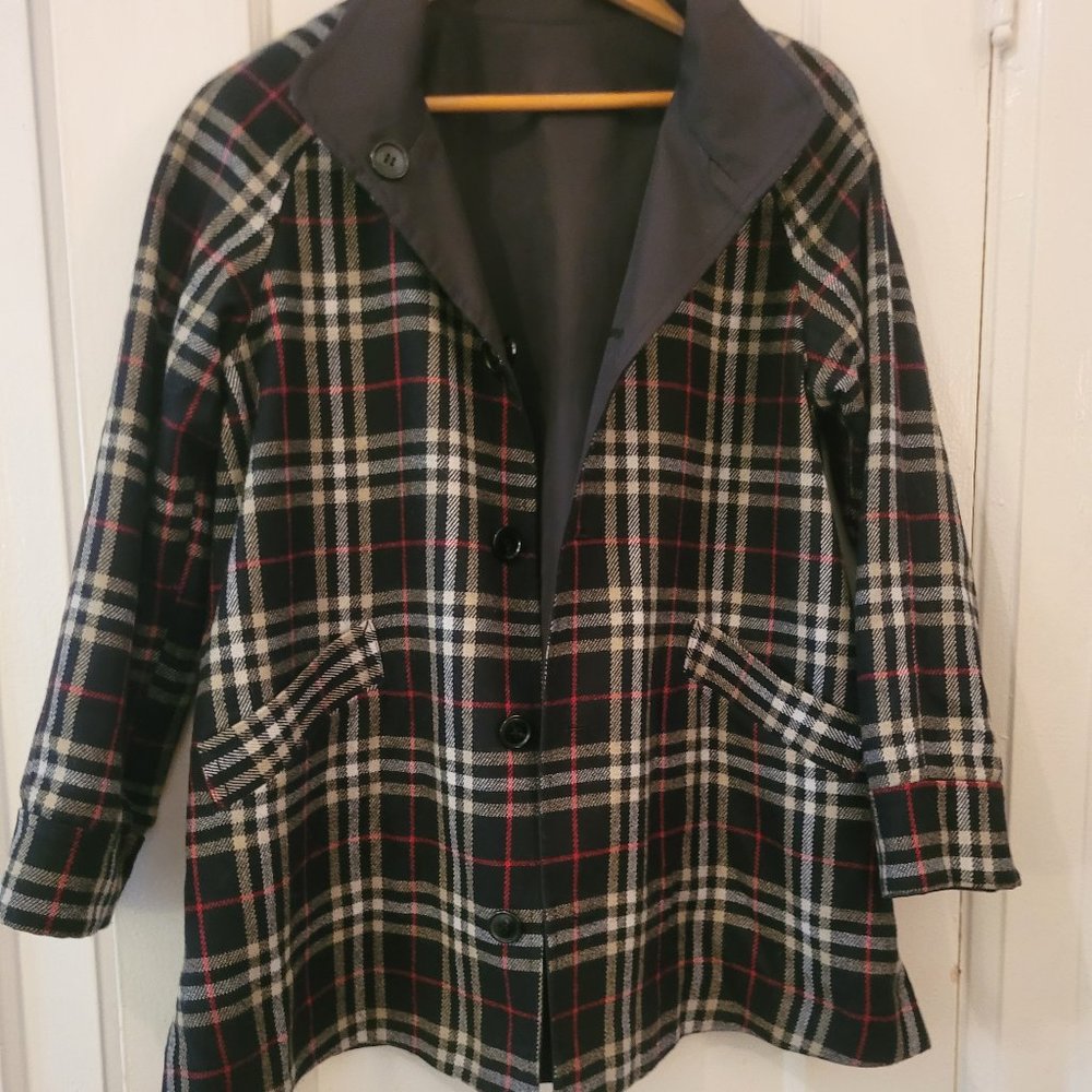 Woman's Madison Reversible Jacket Plaid or Solid Black